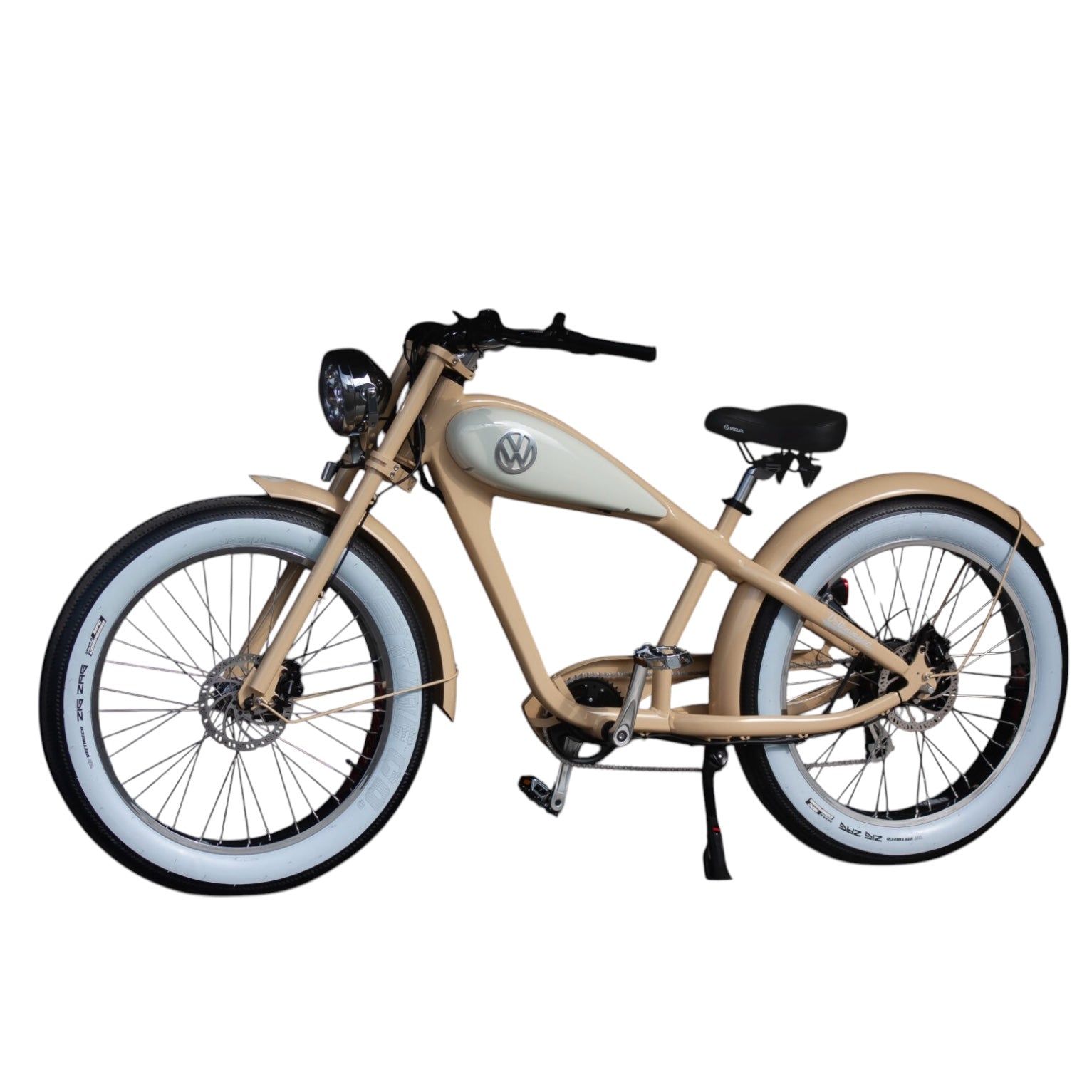 Elektrofahrrad im Volkswagen Bulli Chrome Design Beige