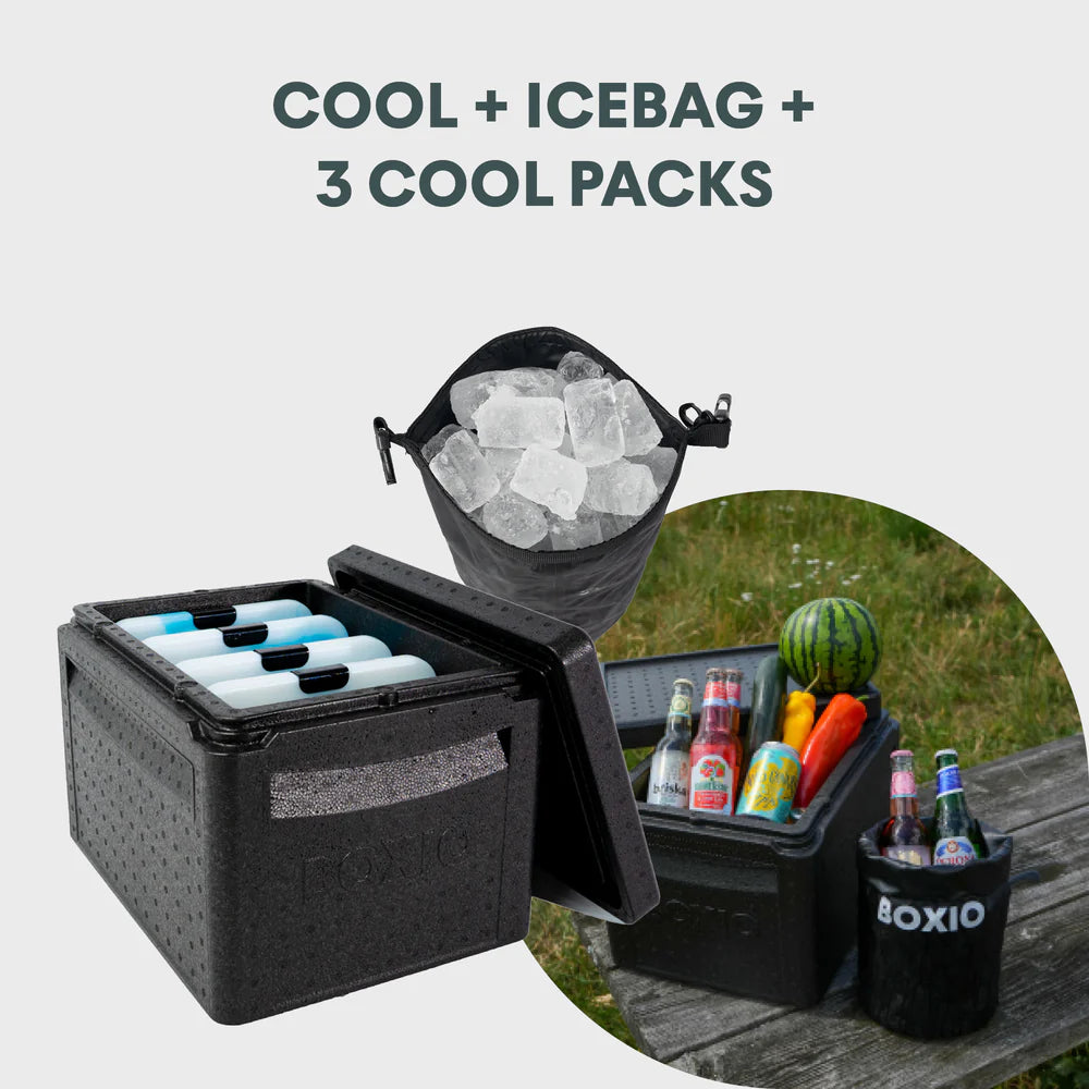 BOXIO COOL: Leichte, stapelbare Kühlbox aus recyclebarem EPP. Ideal für Camping, Vanlife & Outdoor-Abenteuer. Nachhaltig & robust.