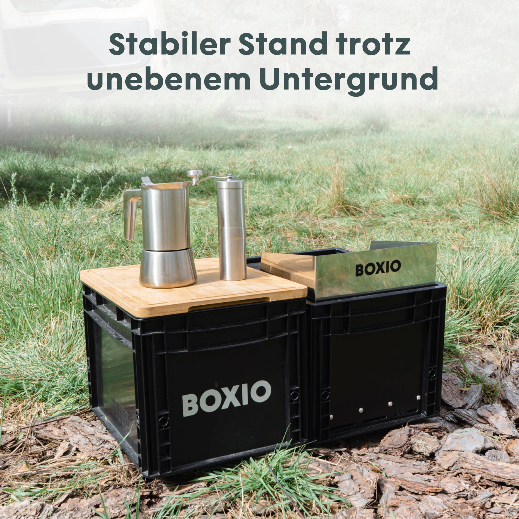 BOXIO COOK: Der stapelbare Gaskocher in der Eurobox. Leistungsstark, sicher, mobil – ideal für Camping & Outdoor.