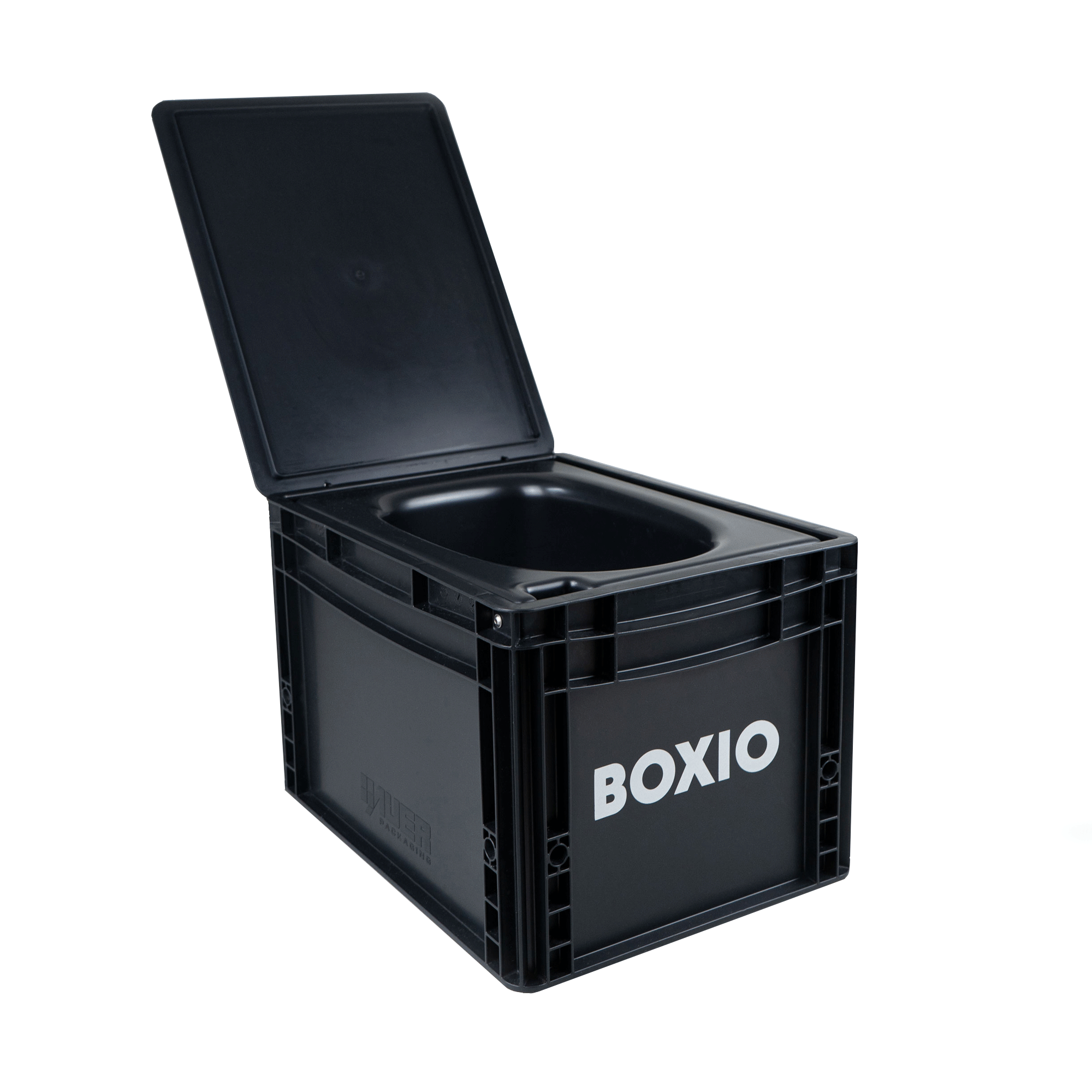 BOXIO TOILET: Leichte, umweltfreundliche Trockentrenntoilette im Eurobox-Format (40x30x28 cm). Nachhaltig & kompakt.