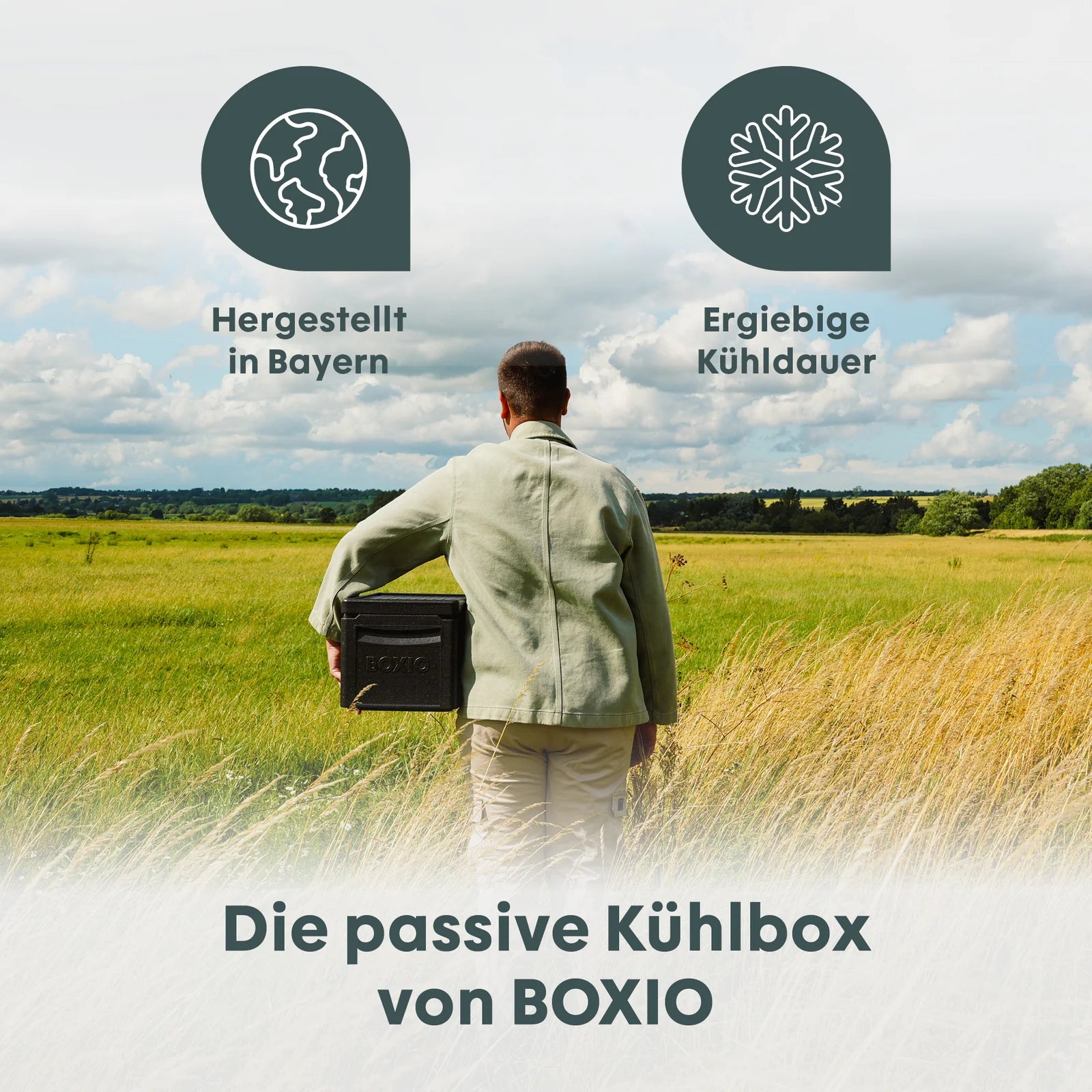 BOXIO COOL: Leichte, stapelbare Kühlbox aus recyclebarem EPP. Ideal für Camping, Vanlife & Outdoor-Abenteuer. Nachhaltig & robust.