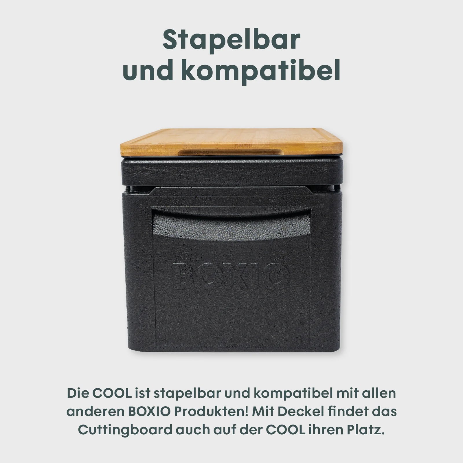 BOXIO COOL: Leichte, stapelbare Kühlbox aus recyclebarem EPP. Ideal für Camping, Vanlife & Outdoor-Abenteuer. Nachhaltig & robust.