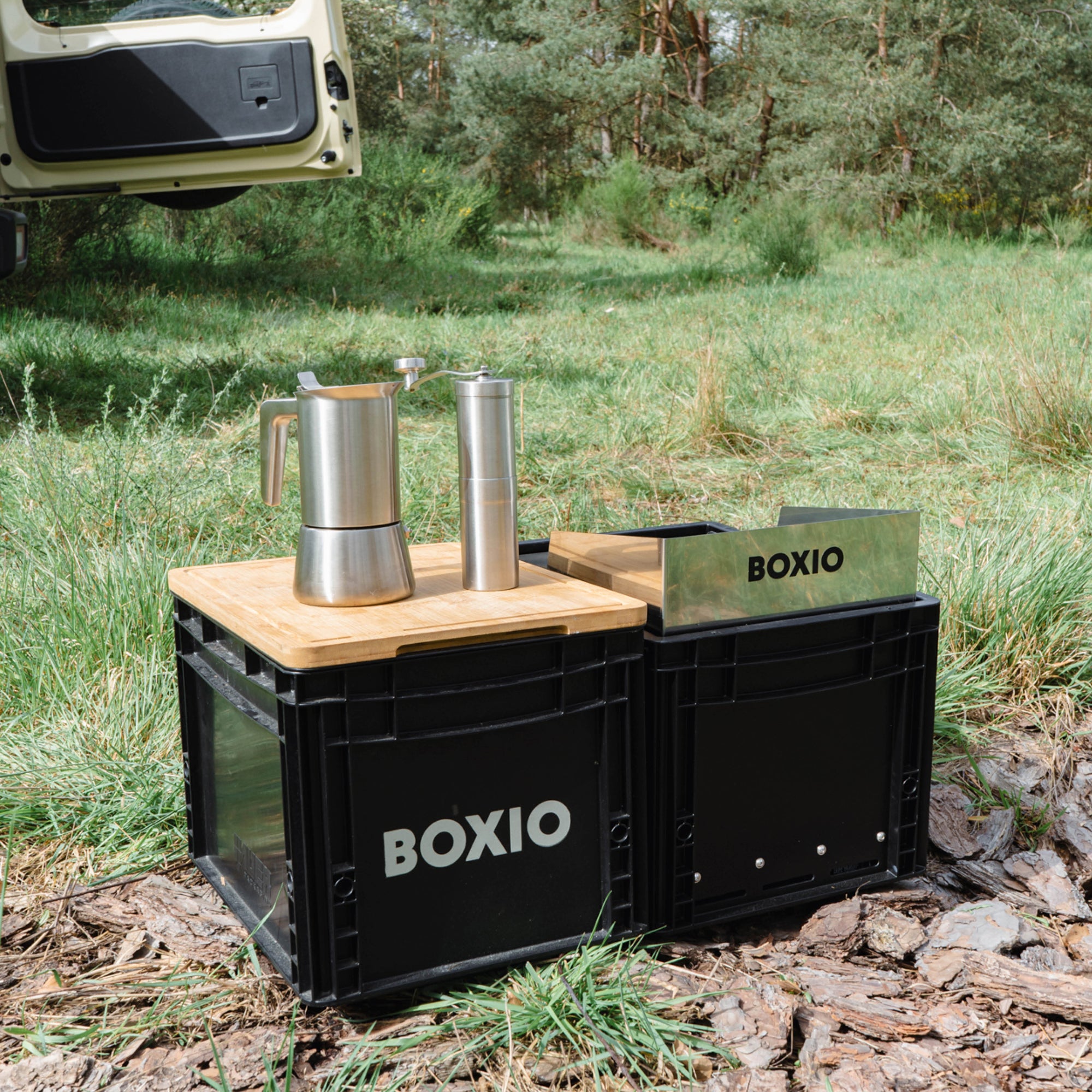 BOXIO COOK: Der stapelbare Gaskocher in der Eurobox. Leistungsstark, sicher, mobil – ideal für Camping & Outdoor.