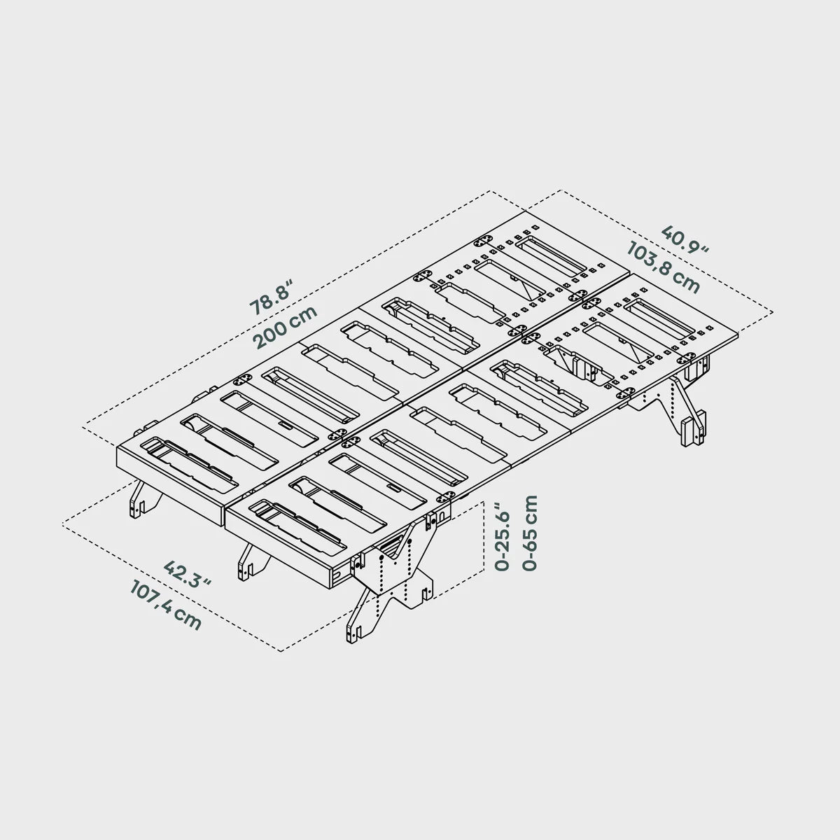 BOXIO RACK Modulares Campingbett M