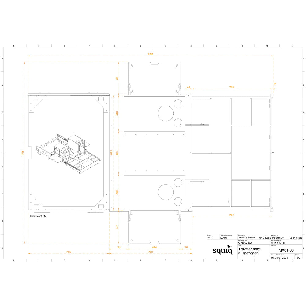 squiq Traveler maxi - Campingbox und Kofferraumauszug für Hochdachkombis