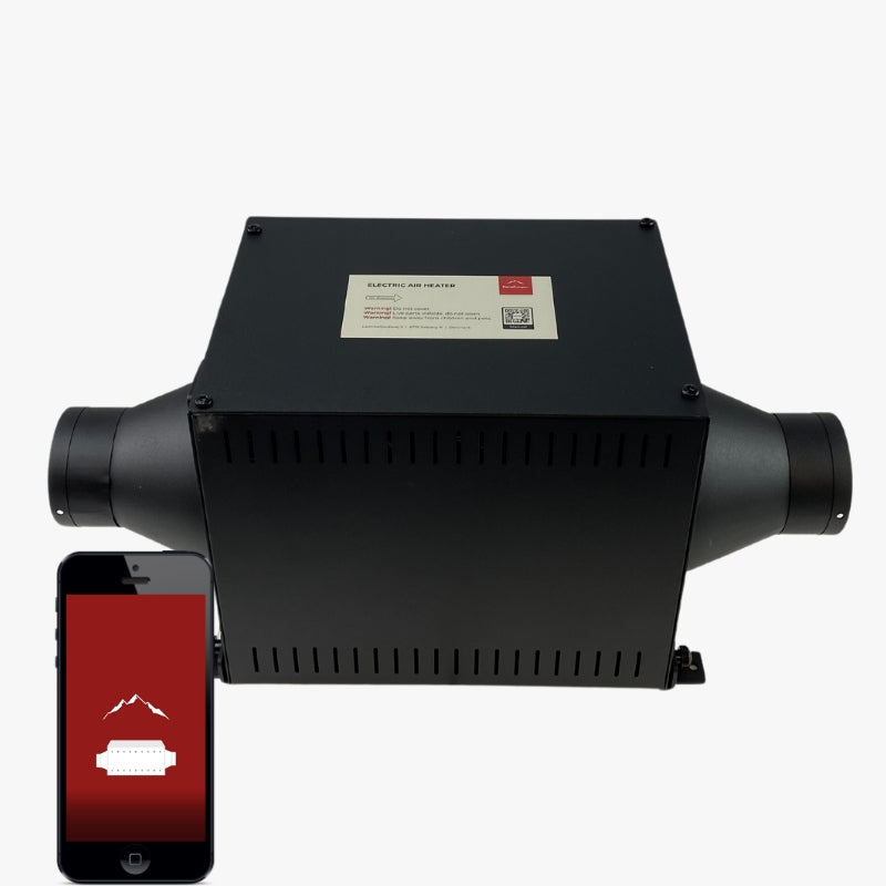 Elektrischer Warmluftbläser Heat 1500W für Wohnwagen, Wohnmobile und mehr – Mit digitalem Display, 3 Heizstufen (500W, 1000W, 1500W) und automatischer Temperaturregelung.