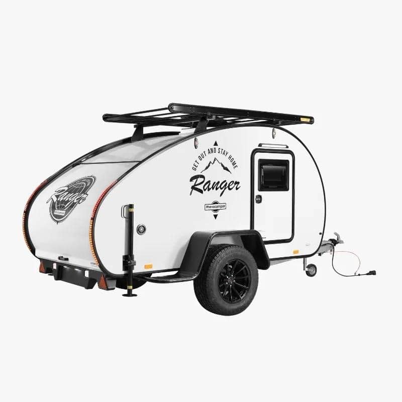 Hero Camper Ranger für Outdoor-Abenteuer. Mit Solarpanel, Kühlbox, Offroad-Achse, Thule Markise und Livingstone-Paket. Farboption: Light Grey.