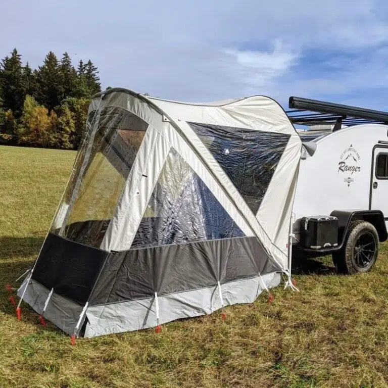 Hero Camper Küchenzelt – Wasserdichtes Vorzelt mit klaren Fensterseiten für mehr Platz zum Kochen und Entspannen, inkl. Gestänge und Armaturen, für die Montage am Camper.