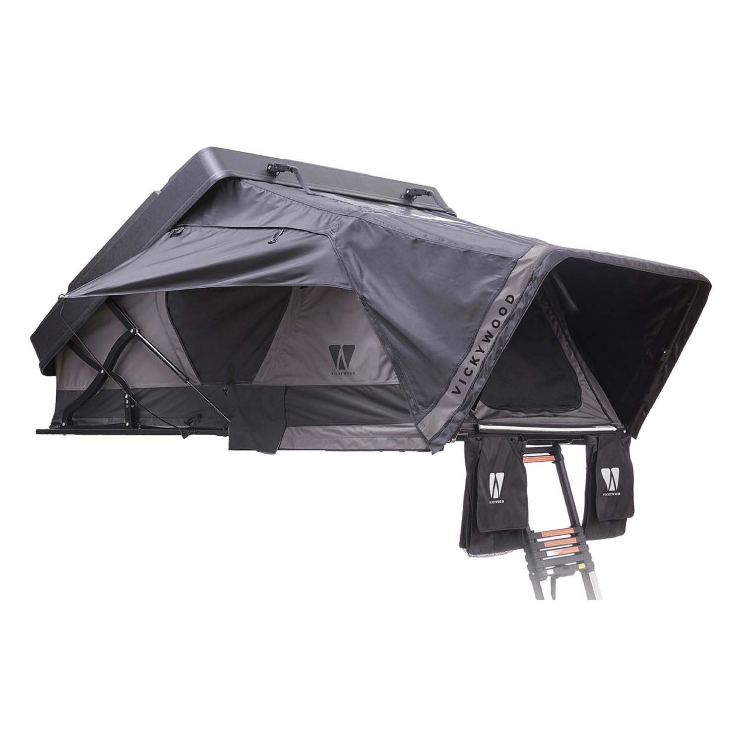 Leichtbau-Hybrid-Dachzelt MIGHTY OAK LIGHT: nur 69 kg, robuste Hartschale, STABILUS-Federn, LED, Platz für 2 Personen, Zubehör optional.