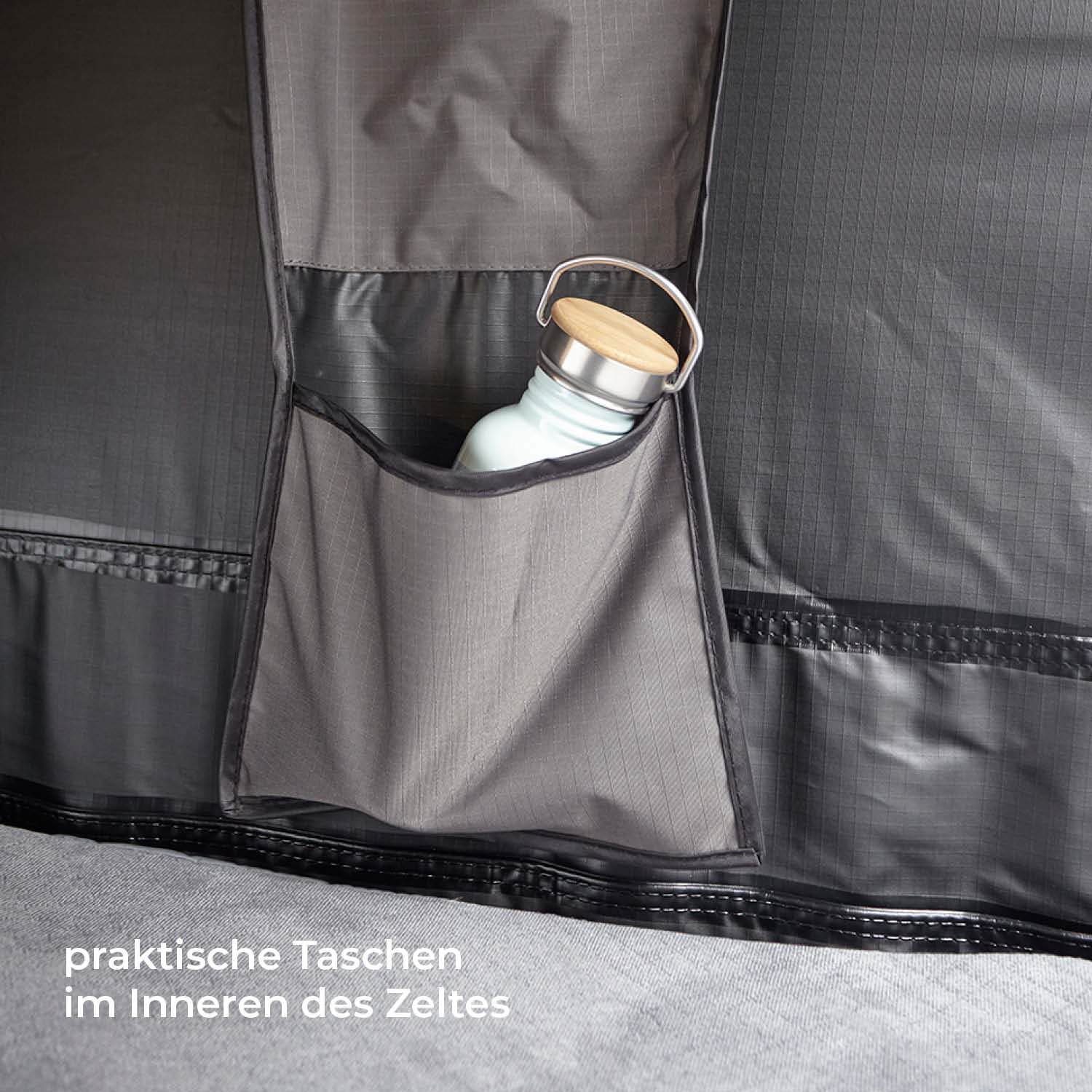 Hybrid Dachzelt MIGHTY OAK Gen 3.0: robuste Hartschale, recycelter Stoff, LED-Licht, schnell aufbaubar, ideal für 2-3 Personen, ganzjährig nutzbar.