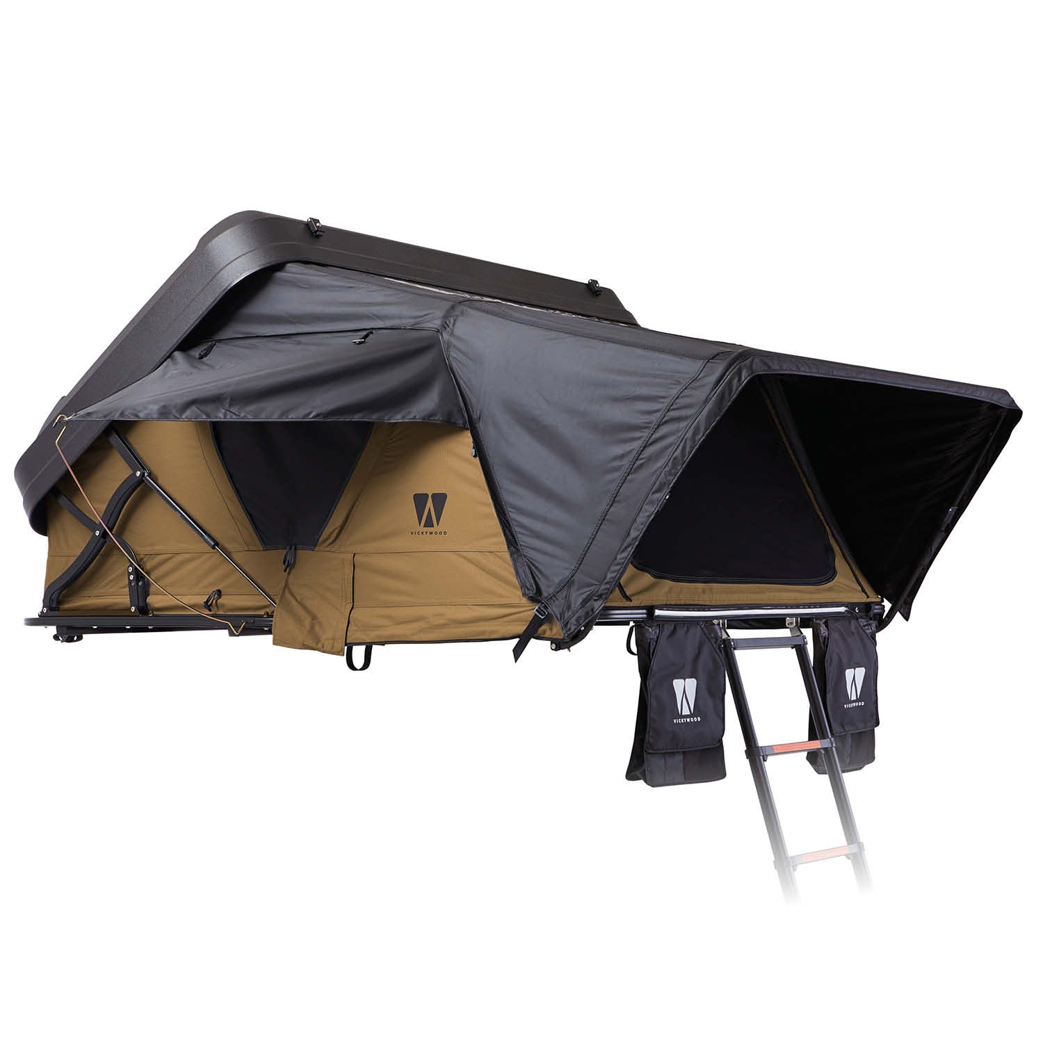 Hybrid Dachzelt MIGHTY OAK Gen 3.0: robuste Hartschale, recycelter Stoff, LED-Licht, schnell aufbaubar, ideal für 2-3 Personen, ganzjährig nutzbar.