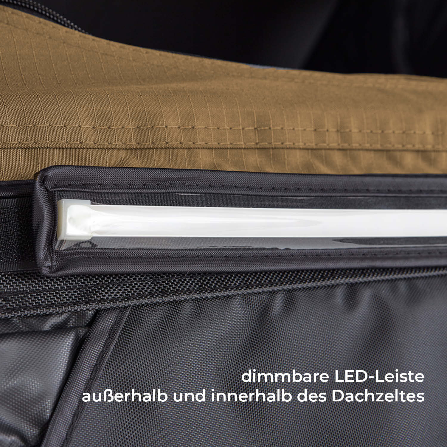 Hybrid Dachzelt MIGHTY OAK Gen 3.0: robuste Hartschale, recycelter Stoff, LED-Licht, schnell aufbaubar, ideal für 2-3 Personen, ganzjährig nutzbar.