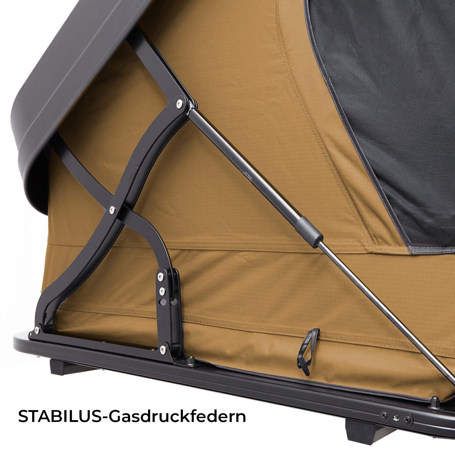 Hybrid Dachzelt MIGHTY OAK Gen 3.0: robuste Hartschale, recycelter Stoff, LED-Licht, schnell aufbaubar, ideal für 2-3 Personen, ganzjährig nutzbar.