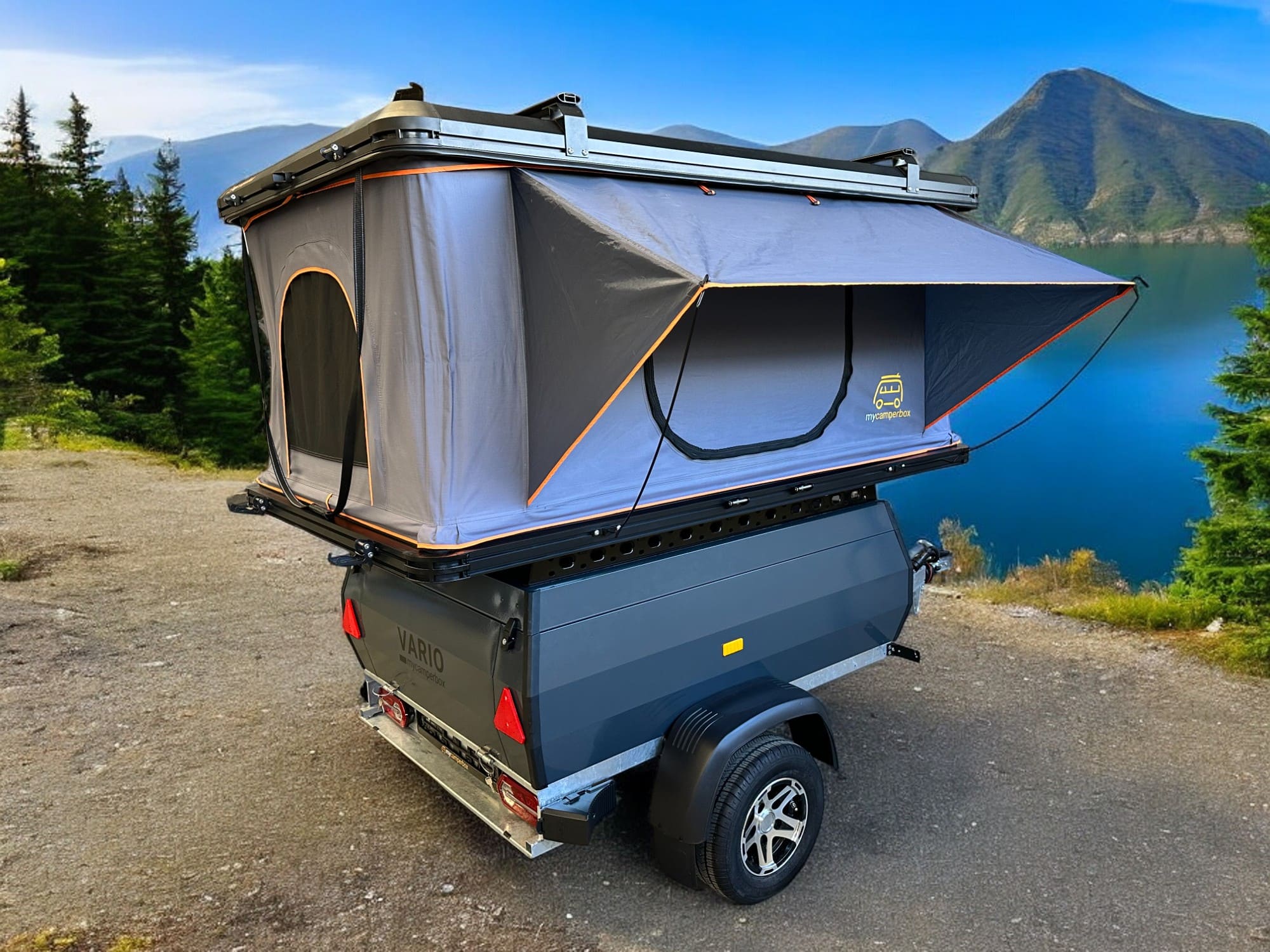 VARIO Comfortliner Anhänger mit Campnest 120 Dachzelt, flexibler Ausstattung und hoher Nutzlast für unvergessliche Outdoor-Abenteuer.