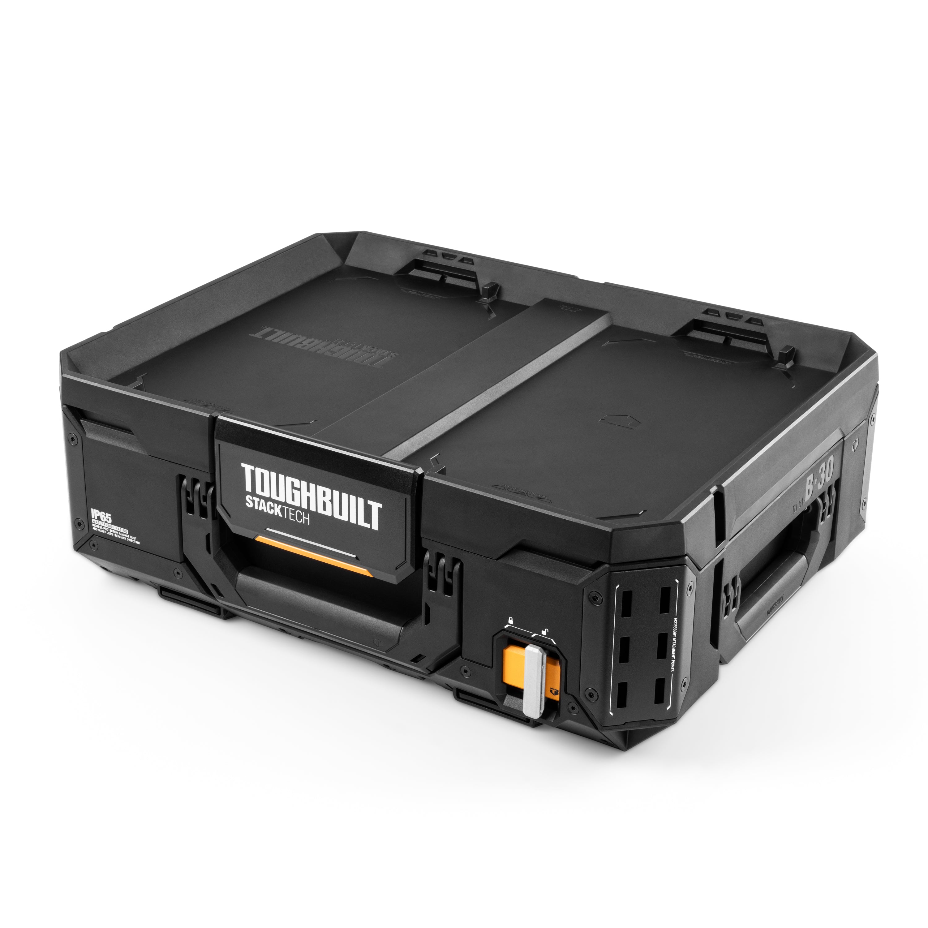 STACKTECH Campingbox TB-B1-B-30 für Outdoor-Enthusiasten: Schnell zugänglich, sicher, robust, mit individueller Anpassbarkeit und praktischer Verriegelung.