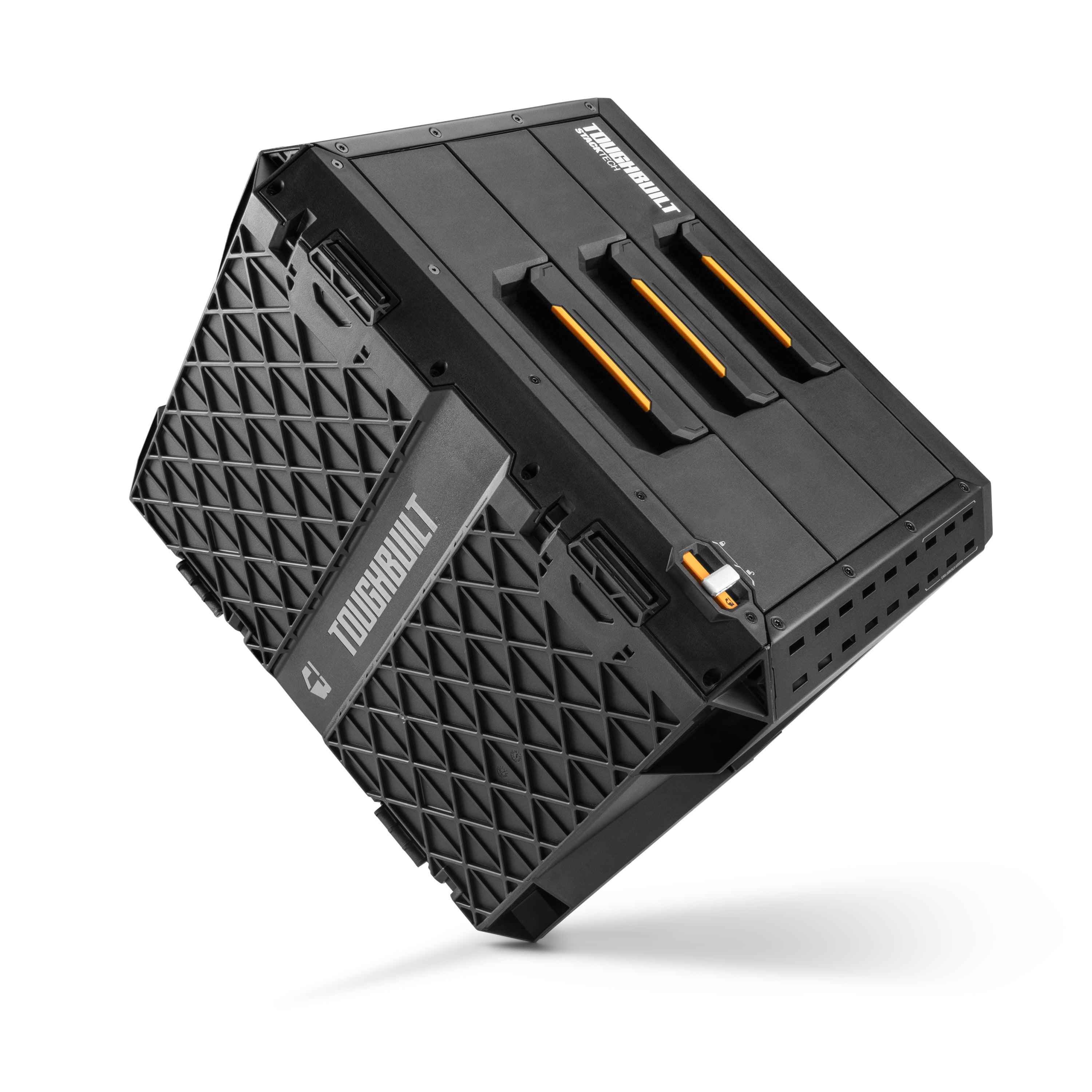 STACKTECH Campingbox mit 3 Schubladen TB-B1-D-70-3. Schnellzugriff, robuste Bauweise, IP65, stahlverstärkter Deckel, modular anpassbar für Outdoor-Aktivitäten.