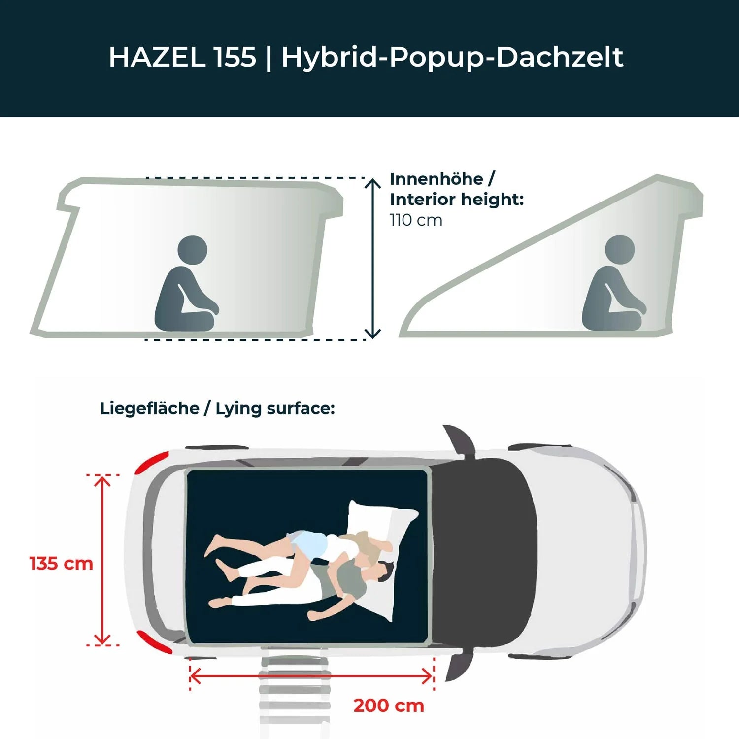 VICKYWOOD Hartschalen Dachzelt HAZEL