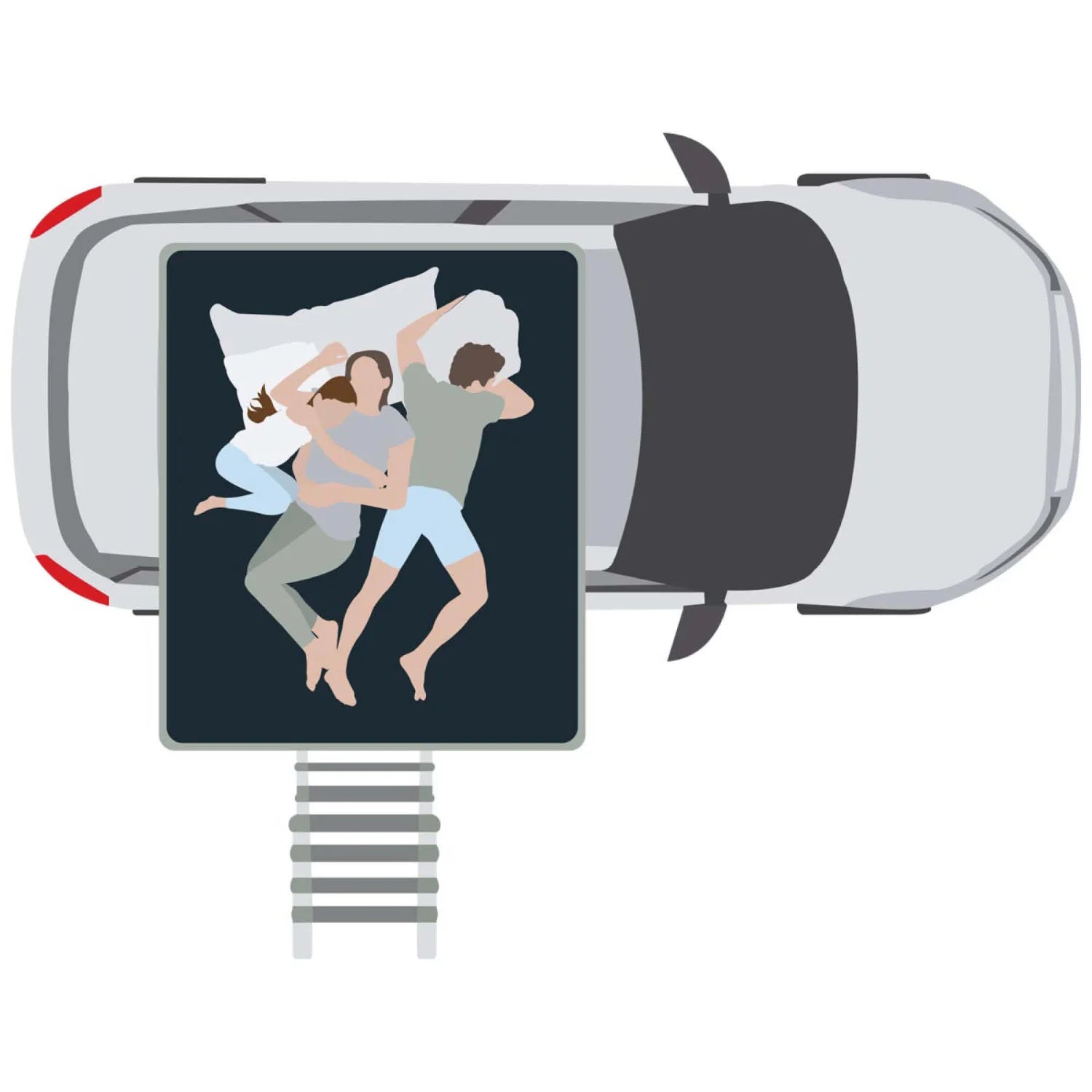 Hybrid-Dachzelt MIGHTY OAK 190 ECO: Klappzelt mit Hartschale, robust, recyclebar, LED, STABILUS-Federn, für 2-3 Personen, ganzjährig nutzbar.