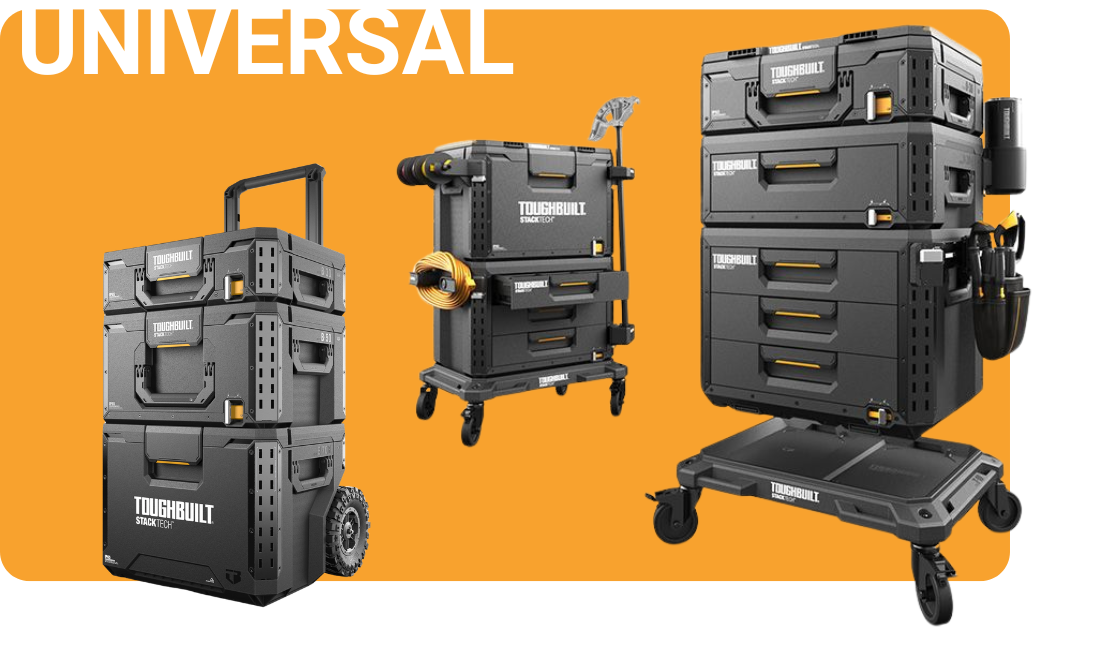 ToughBuilt Stacktech in verschiedenen Anwendungen als Campingbox