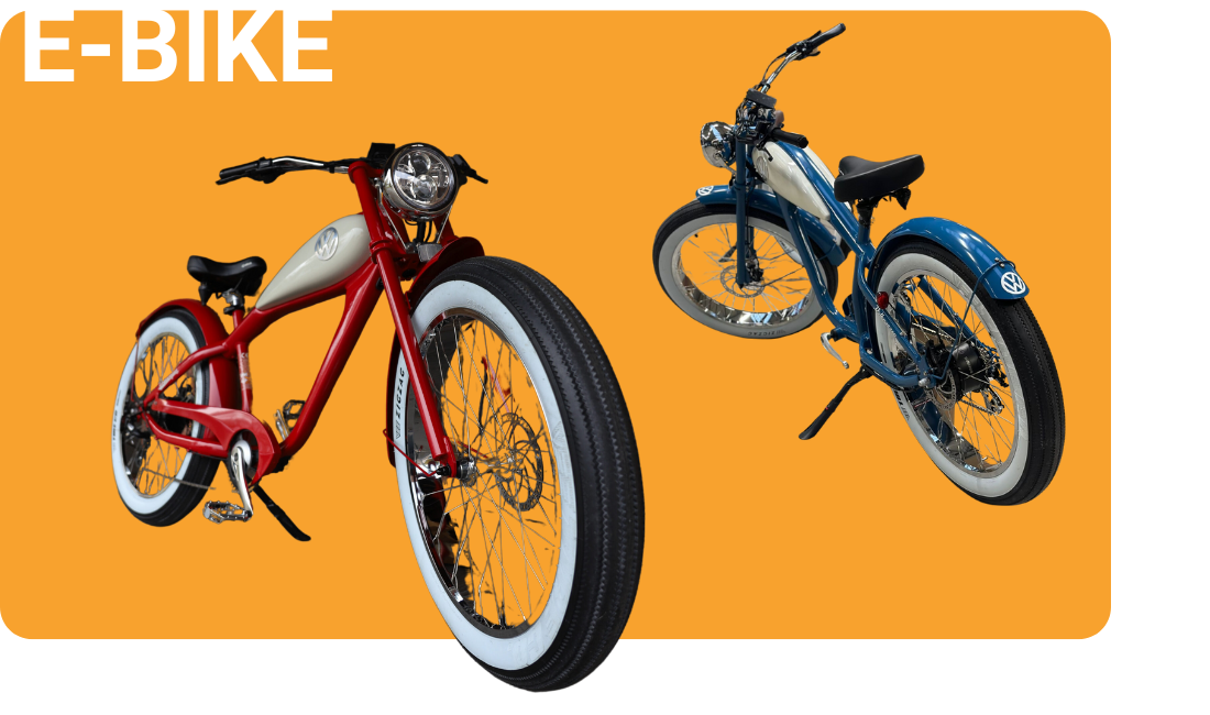 VW Bulli Bikes sind Cruiser von MC E-BIKE, Elektro-Fahrräder