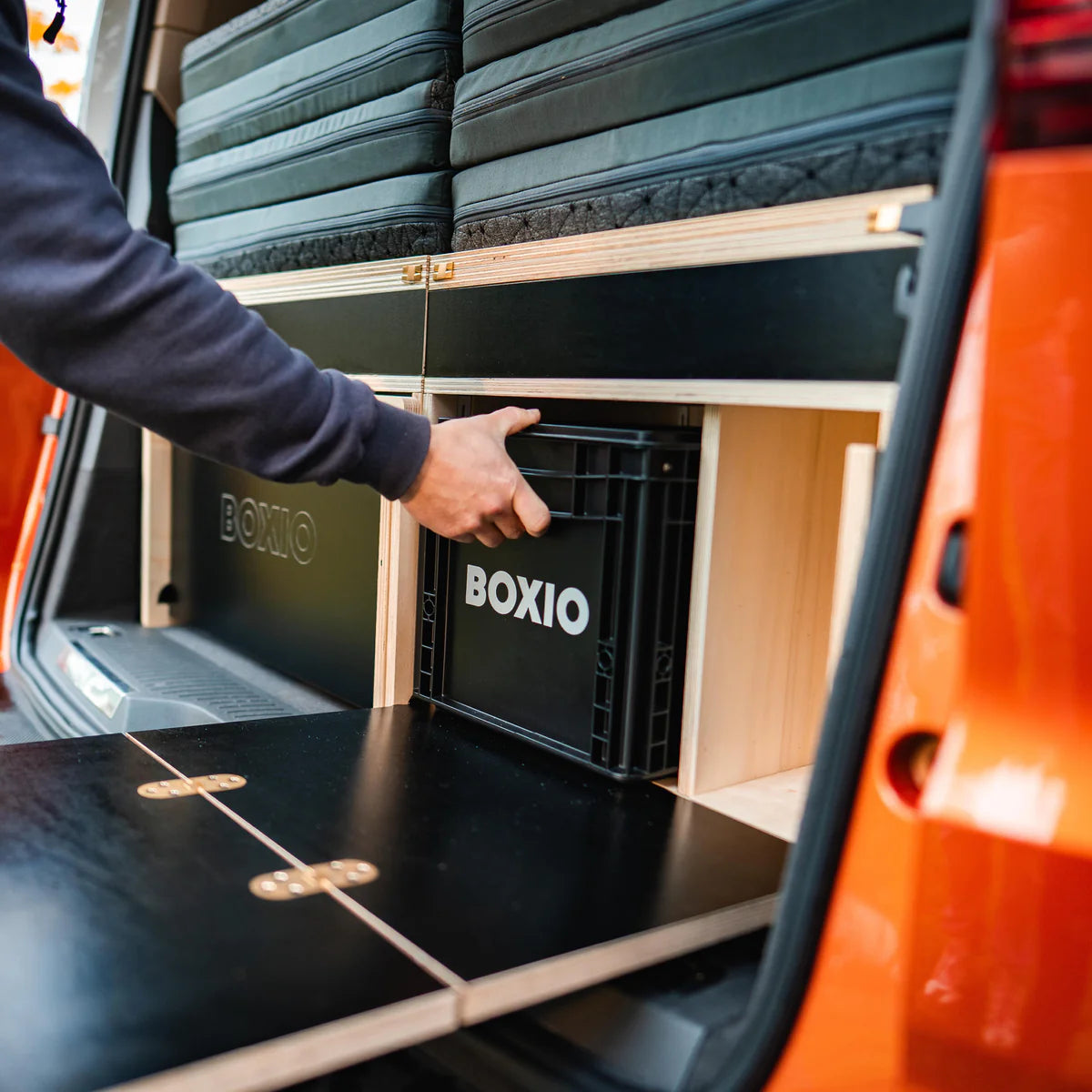 BOXIO RACK Modulare Campingbox mit Bett BUNDLE L