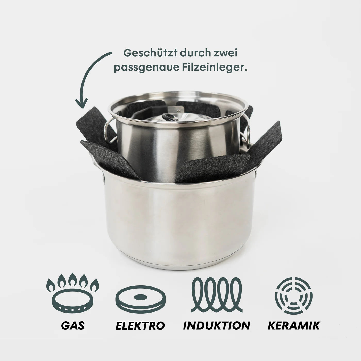 BOXIO COOK PLUS Mobiler Gaskocher inklusive Topfset