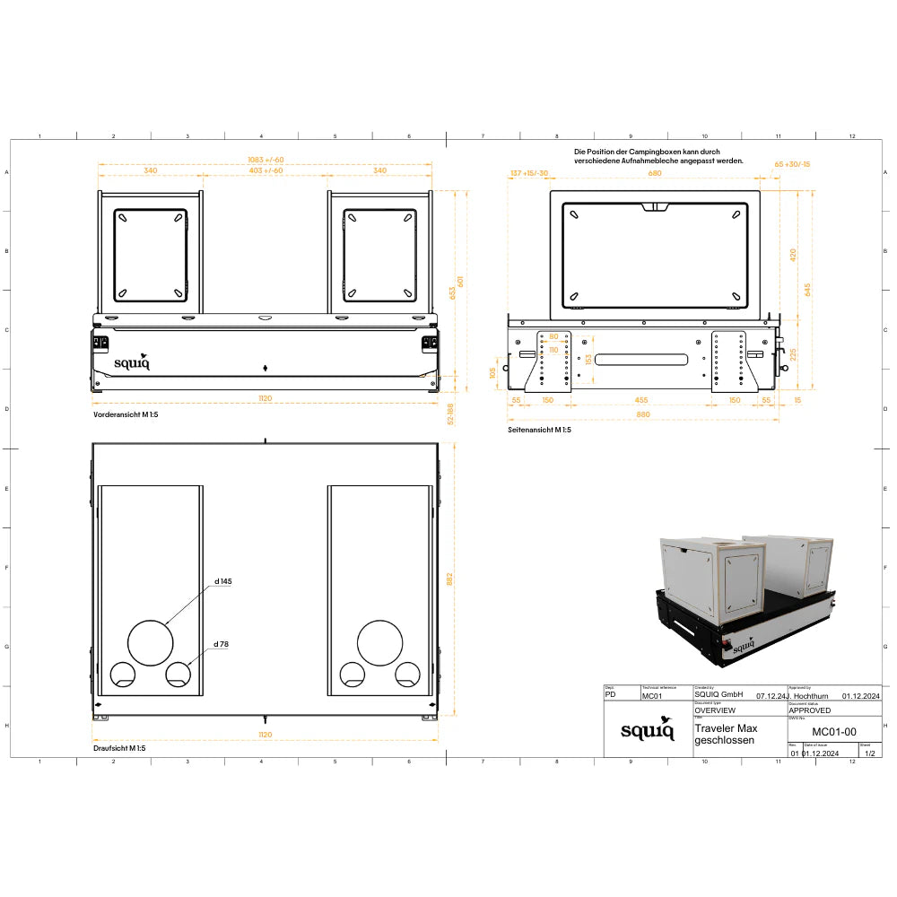 squiq Traveler max – Campingbox und Kofferraumauszug für Vans