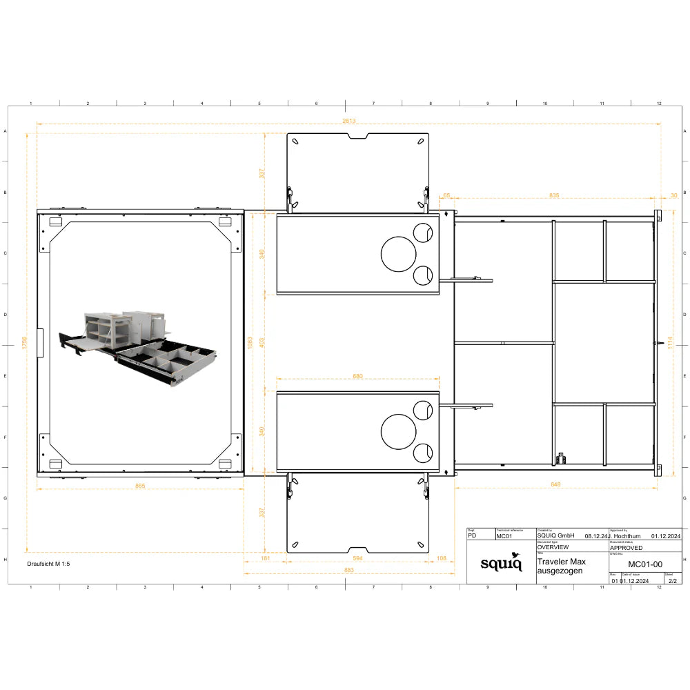 squiq Traveler max – Campingbox und Kofferraumauszug für Vans
