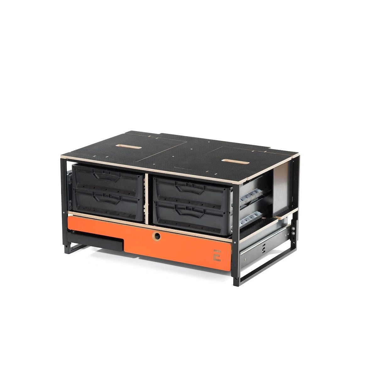 EGOE Nestbox M Komplettset – Campingbox mit Küche, Kühlschrank-Platz & Bett