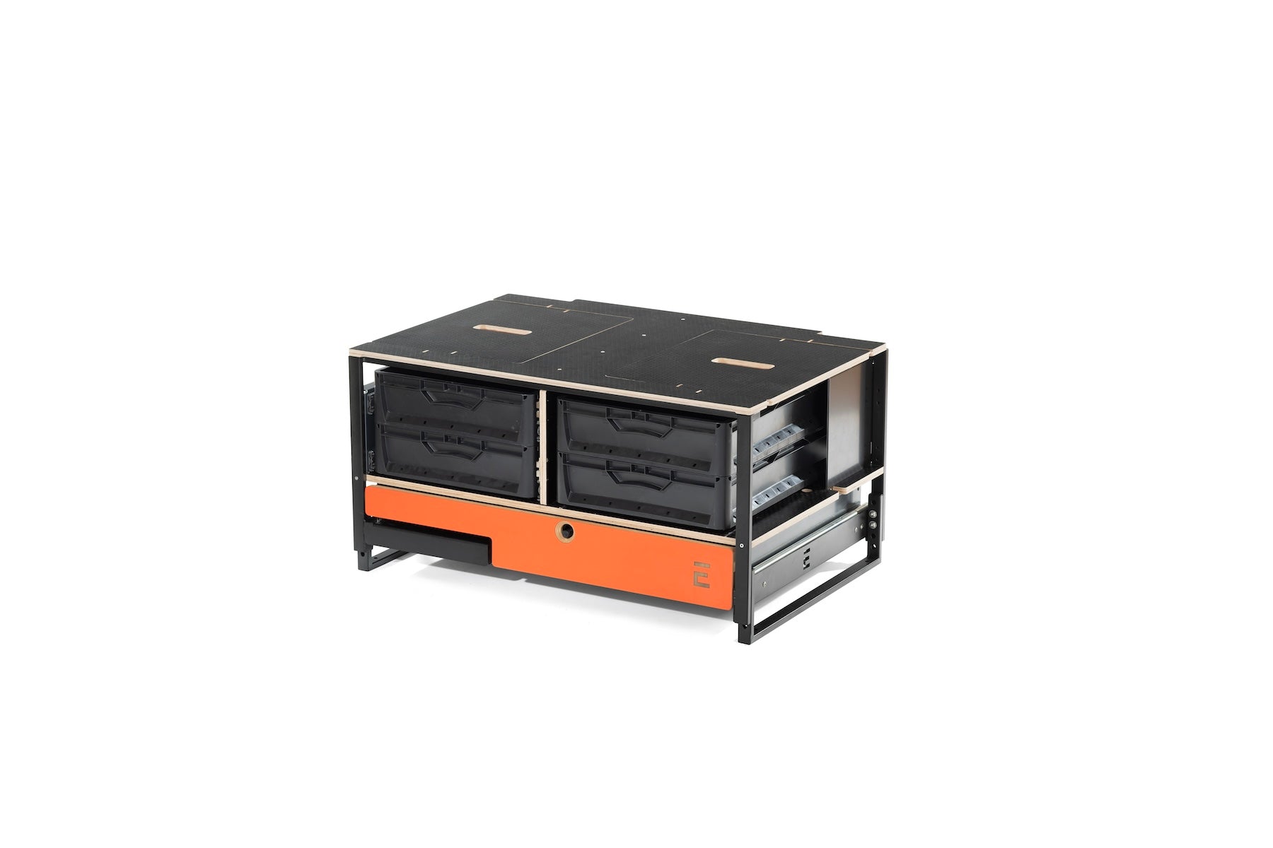 EGOE Nestbox M Komplettset – Campingbox mit Küche, Kühlschrank-Platz & Bett
