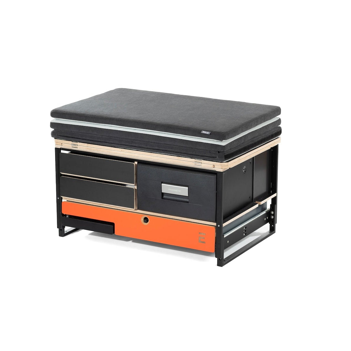 EGOE Nestbox M Komplettset – Campingbox mit Küche, Kühlschrank-Platz & Bett