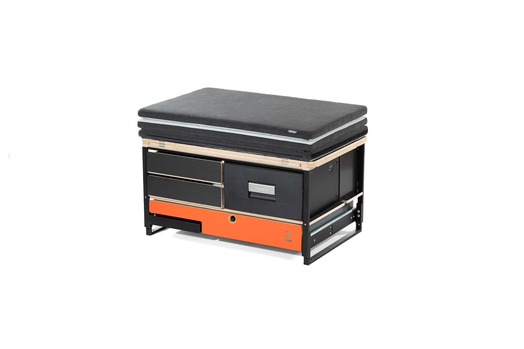 EGOE Nestbox M Komplettset – Campingbox mit Küche, Kühlschrank-Platz & Bett