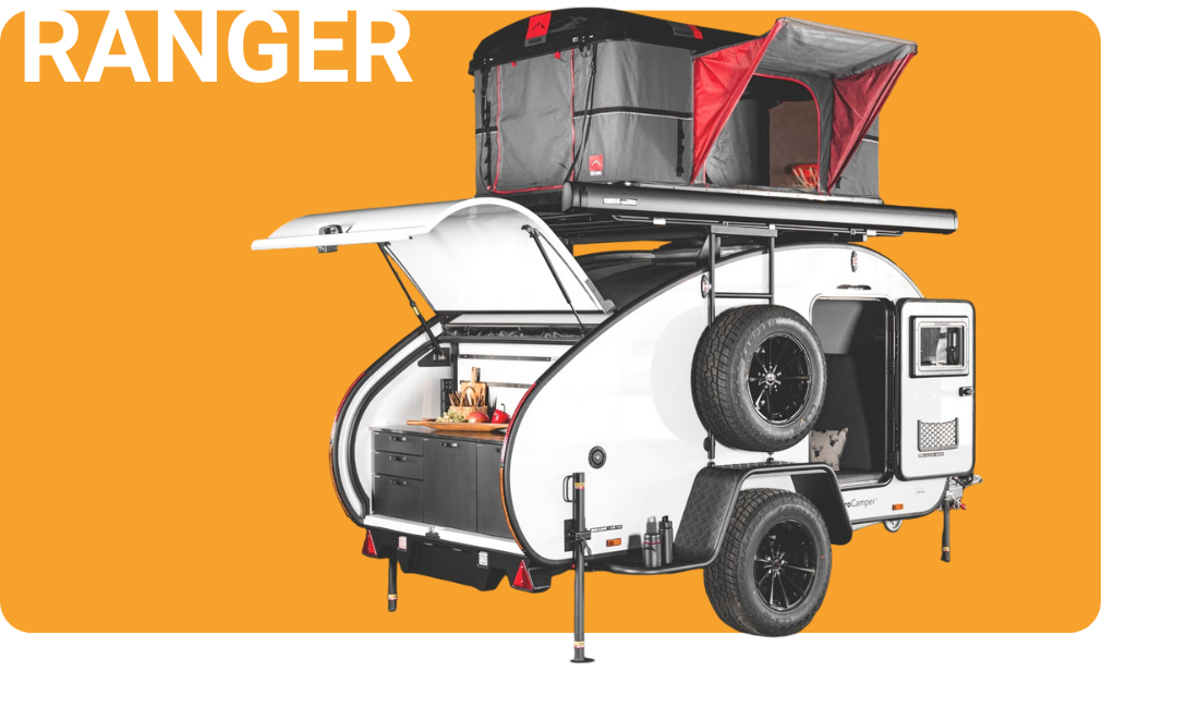 RANGER Teardrop-Caravan: Aerodynamisch, unter 850 kg, leichter als herkömmliche Caravans, mit verschiedenen Ausstattungs-Varianten aus Dänemark.