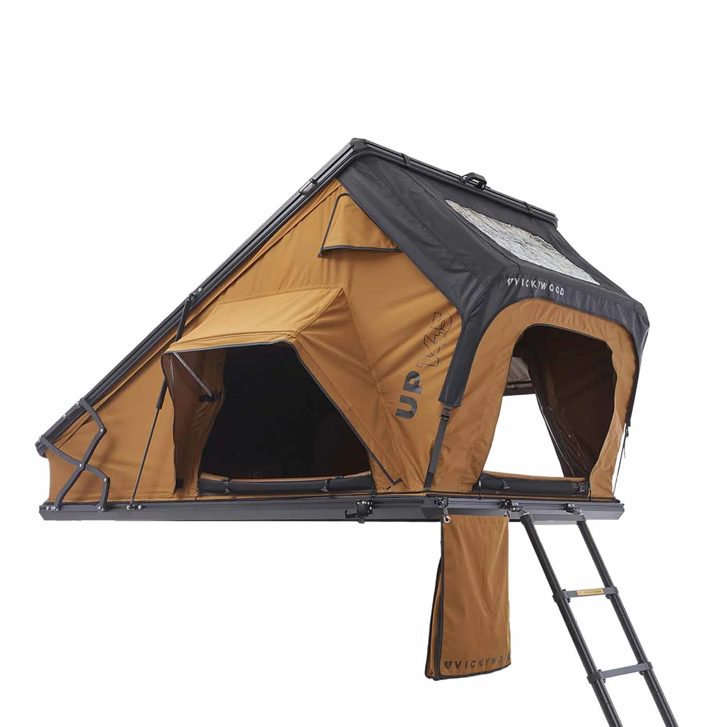 VICKYWOOD Alu Hartschalen Dachzelt CUMARU UP 145 goldbraun
