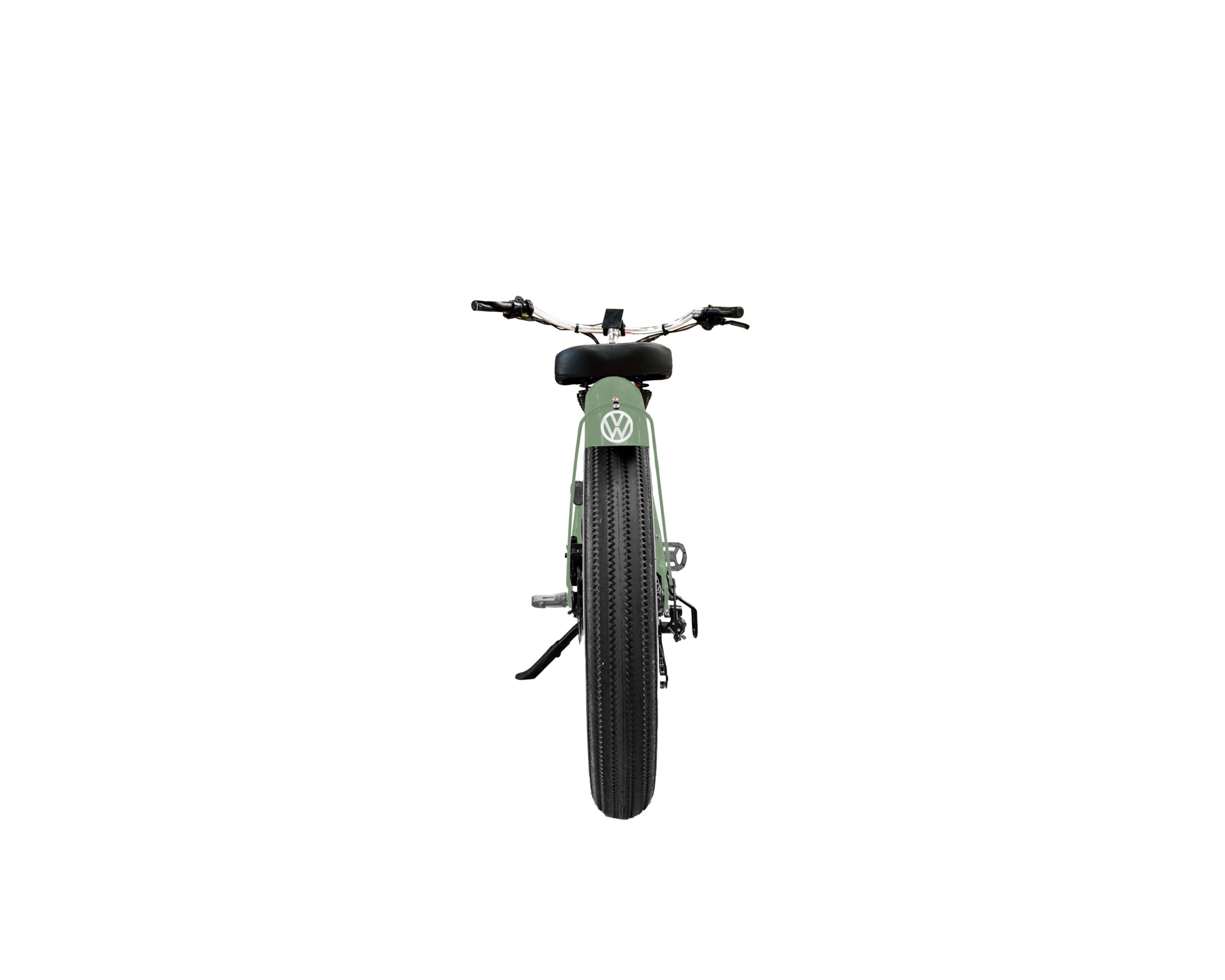 e-Bike mit Fatbike Reifen Ansicht Reifen von hinten mit VW Logo