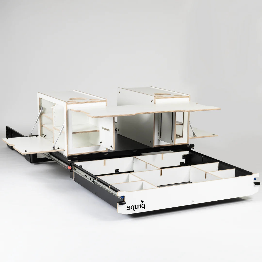 squiq Traveler max – Campingbox und Kofferraumauszug für Vans